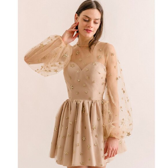 Lirika Matoshi Teuta Gold Star Corset Dress - Picture 2 of 16